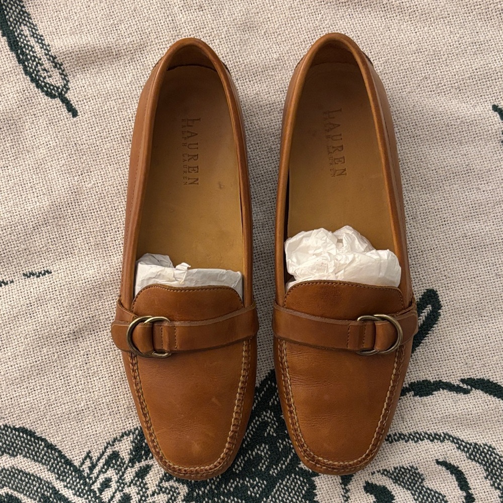 Ralph Lauren Tan Leather Loafers